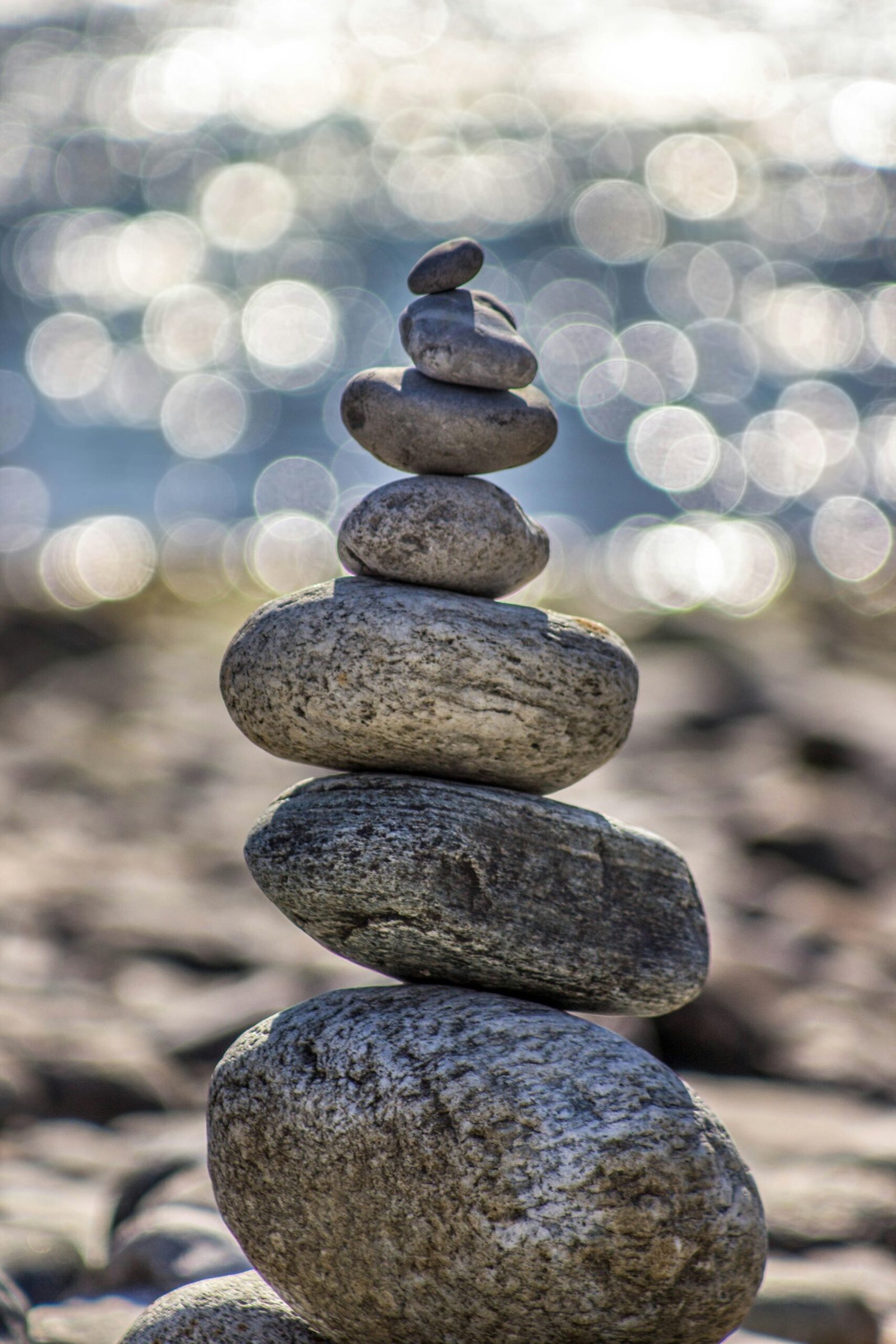 Stacked stones, symbolizing balance and steady progress